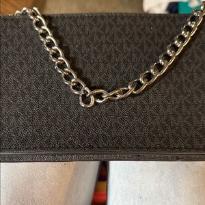 Michael Kors Black Mini Bag with Silver Chain